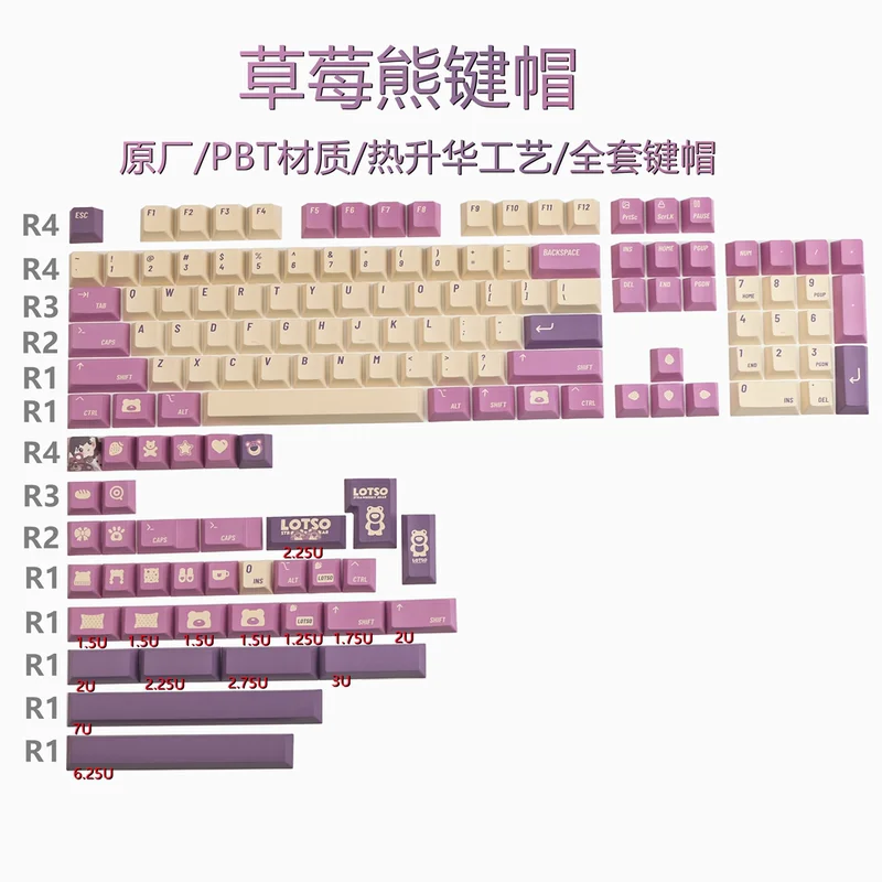 140 Keys/set Lotso Theme Keycap PBT Dye Sublimation Key Caps Cherry Profile Keycaps With ISO Enter 7U Spacebar For HHKB ANNE
140 Keys/set Lotso Theme Keycap PBT Dye Sublimation Key Caps Cherry Profile Keycaps With ISO Enter 7U Spacebar For HHKB ANNE