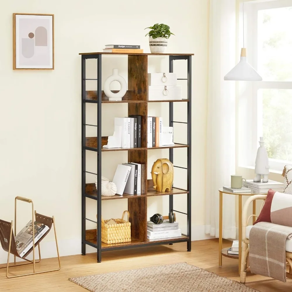 Industrial 8-Compartment Bookshelf, 4-Tier Bookcase with 8 Open Slots, Display Storage Rack, for Office, Living Room, Bedroom
Industrial 8-Compartment Bookshelf, 4-Tier Bookcase with 8 Open Slots, Display Storage Rack, for Office, Living Room, Bedroom