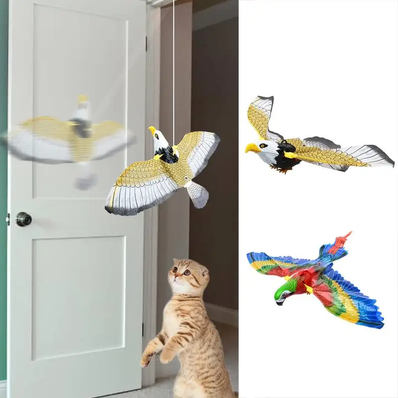 

Simulation Bird Interactive Cat Toys Electric Flying Eagle/Parrot Toys For Indoor Cat Kittens Interactive Kitten Toys Play Alone