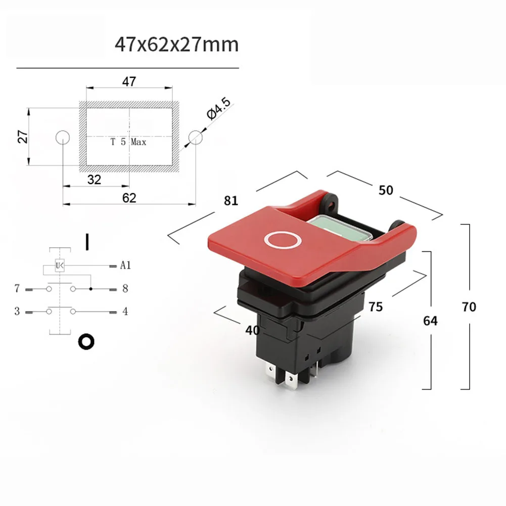 1pc 117*68.6mm AC250V 16A 5PIN Undervoltage Protection Button Electromagnetic Switch Electrical Equipment Accessories
1pc 117*68.6mm AC250V 16A 5PIN Undervoltage Protection Button Electromagnetic Switch Electrical Equipment Accessories