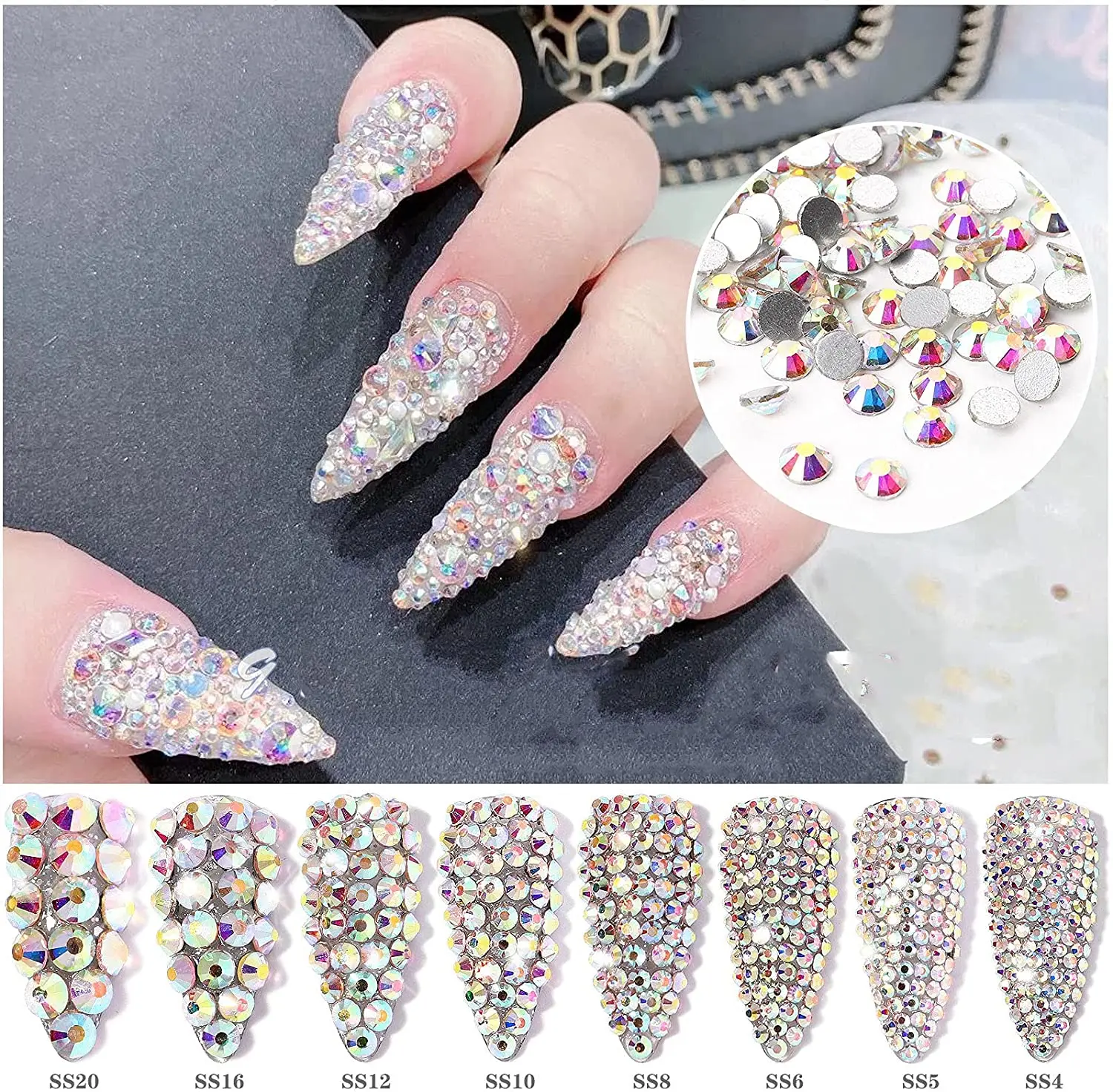 1440pcs/Bag SS3-SS20 Clear/AB Color Crystal 3D Nail Art Rhinestones Garment Non HotFix Flatback Glass Strass Nail Decorations
1440pcs/Bag SS3-SS20 Clear/AB Color Crystal 3D Nail Art Rhinestones Garment Non HotFix Flatback Glass Strass Nail Decorations