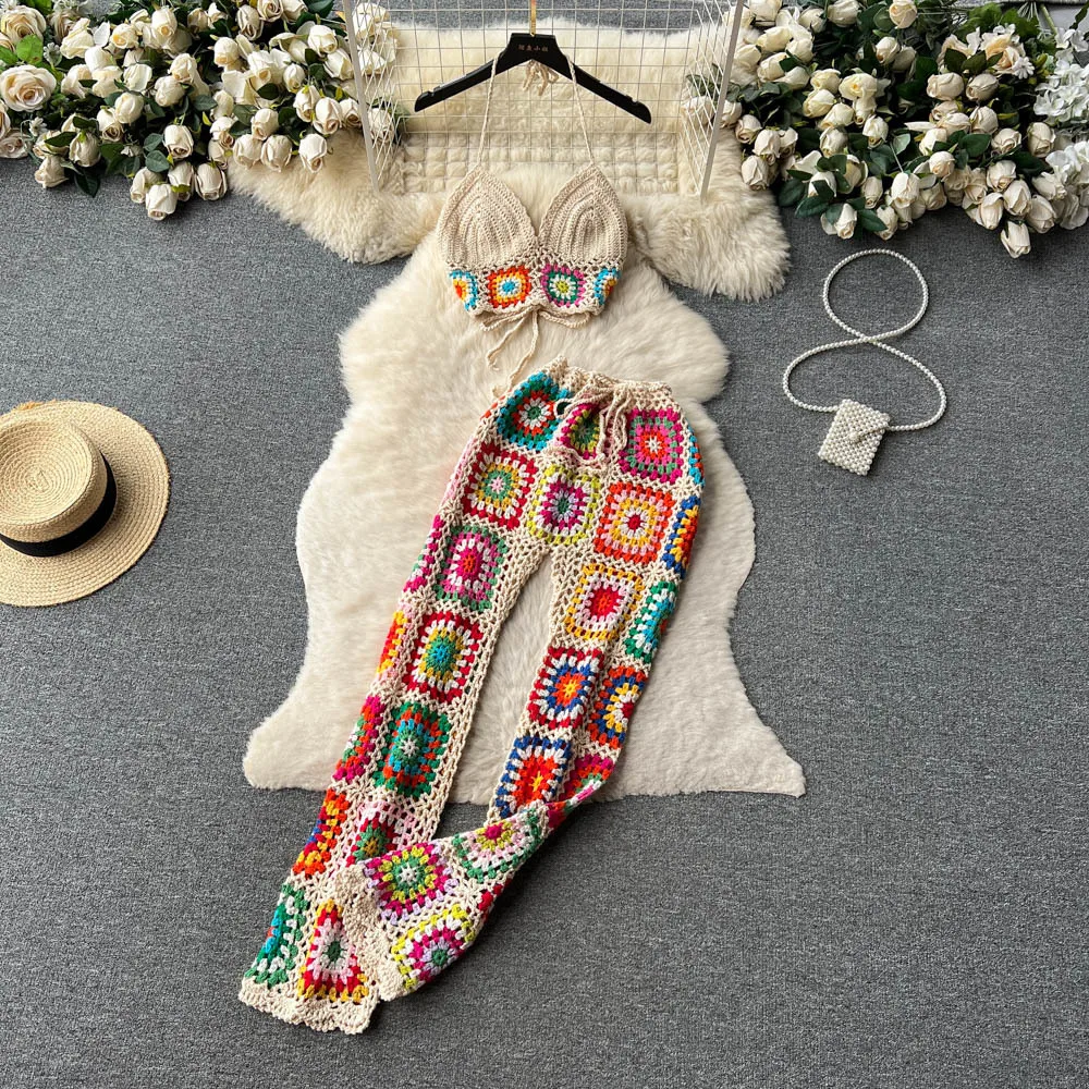 Knitted Set Women's Summer Dress 2023 New Heavy Industry Hook Flower Halter Top 100 Wide Leg Pants Retro 2 Two Piece Set Sand
Knitted Set Women's Summer Dress 2023 New Heavy Industry Hook Flower Halter Top 100 Wide Leg Pants Retro 2 Two Piece Set Sand