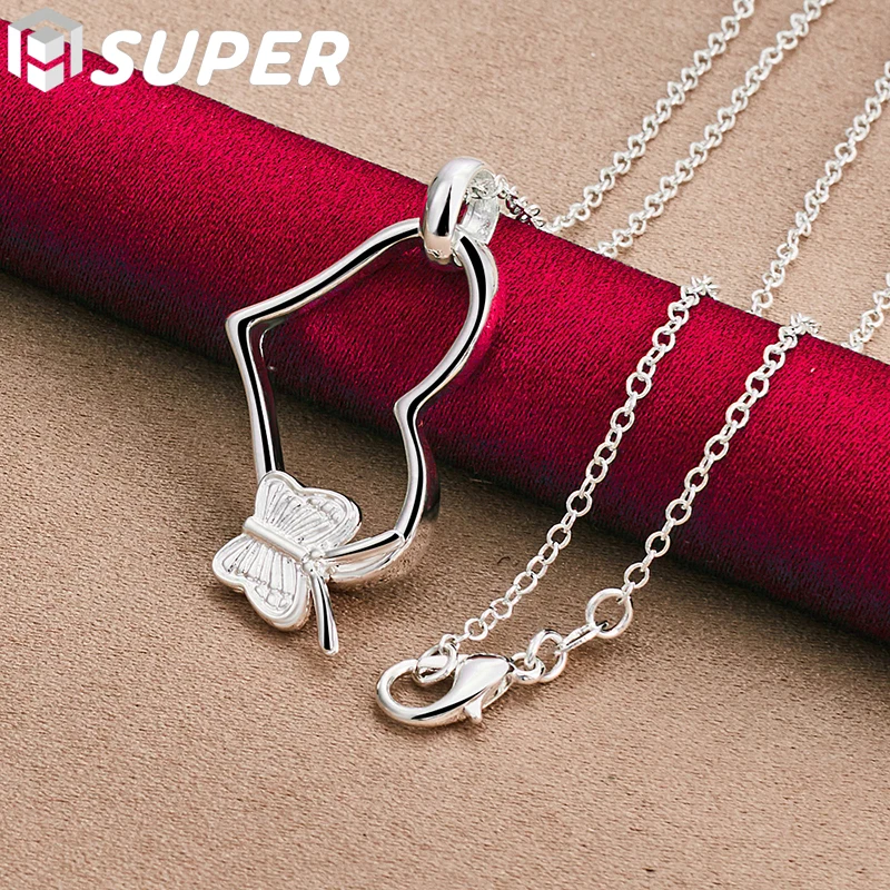 925 Sterling Silver 18-30 Inch Chain Butterfly Heart Pendant Necklace For Woman Wedding Engagement Charm Jewelry
925 Sterling Silver 18-30 Inch Chain Butterfly Heart Pendant Necklace For Woman Wedding Engagement Charm Jewelry