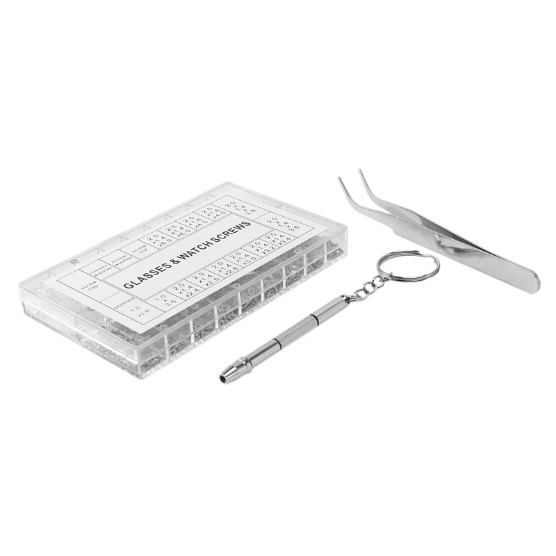 1000 Pcs Glasses Screws Nut Assortment + 1 Pc Screwdriver + 1 Pc Tweezers, Glasses Repair Kit Screws For Glasses Optical Repair
1000 Pcs Glasses Screws Nut Assortment + 1 Pc Screwdriver + 1 Pc Tweezers, Glasses Repair Kit Screws For Glasses Optical Repair