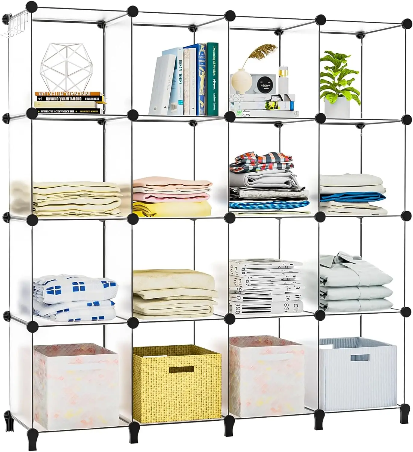 

Storage Organizer,16-Cube Shelf Closet Organizers and Storage Shelves,Book Shelves Wardrobe Clothes Organizer