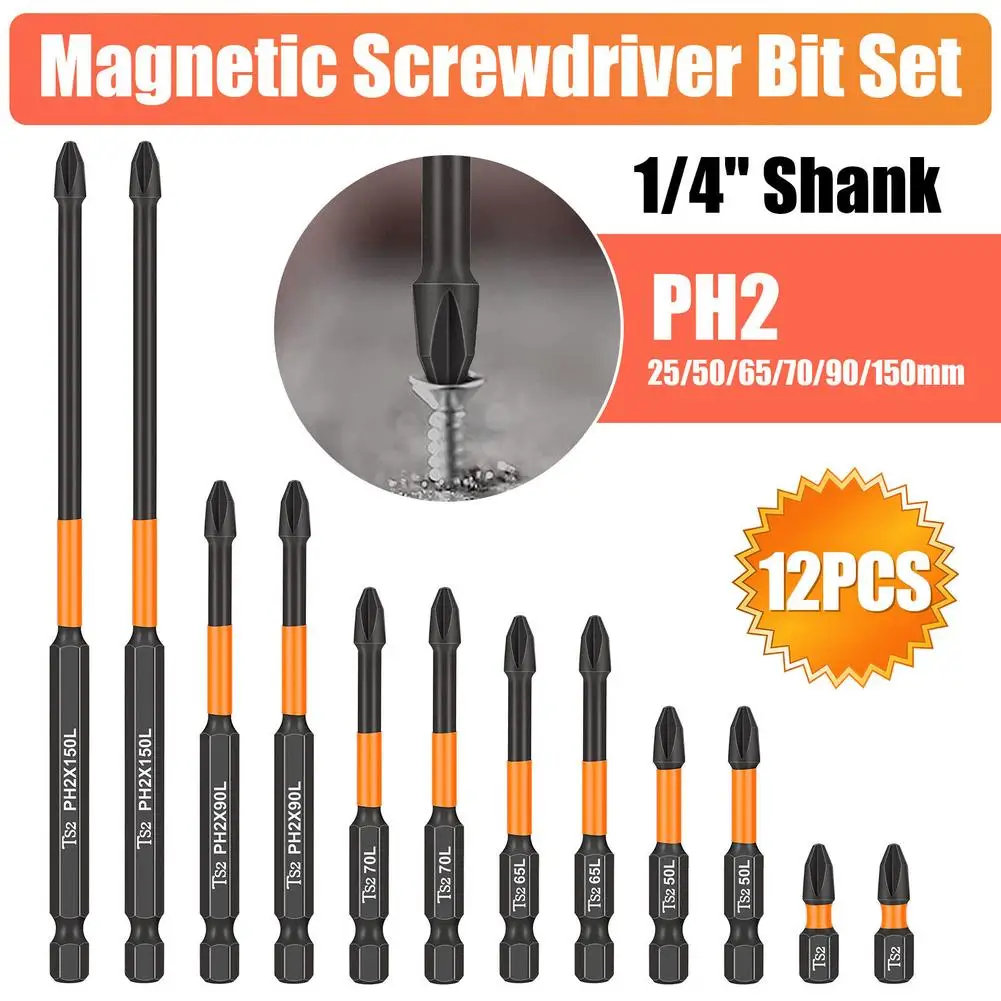 12Pcs PH2 Magnetic Screwdriver Drill Bits 1/4” Hex-Shank Strong Magnets Excellent Hardness Impact Driver Bit Set Dropship
12Pcs PH2 Magnetic Screwdriver Drill Bits 1/4” Hex-Shank Strong Magnets Excellent Hardness Impact Driver Bit Set Dropship