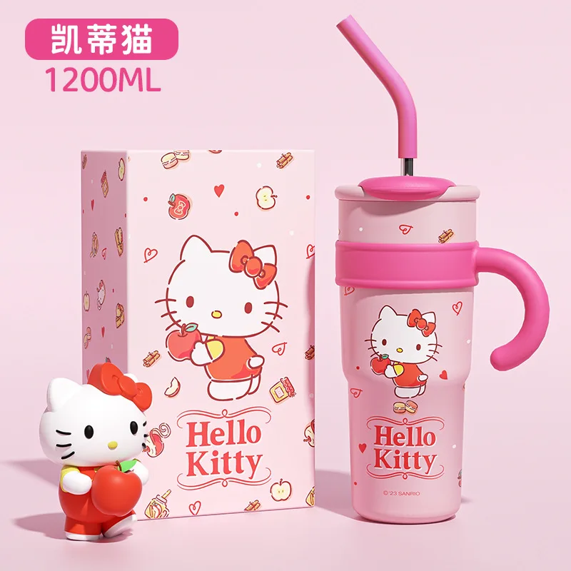 

700ml 1200ml Sanrio Hello Kitty Kuromi Cinnamoroll My Melody Thermal Bottle Big Mac Kawaii Water Cup Thermos Cup Christmas Gifts