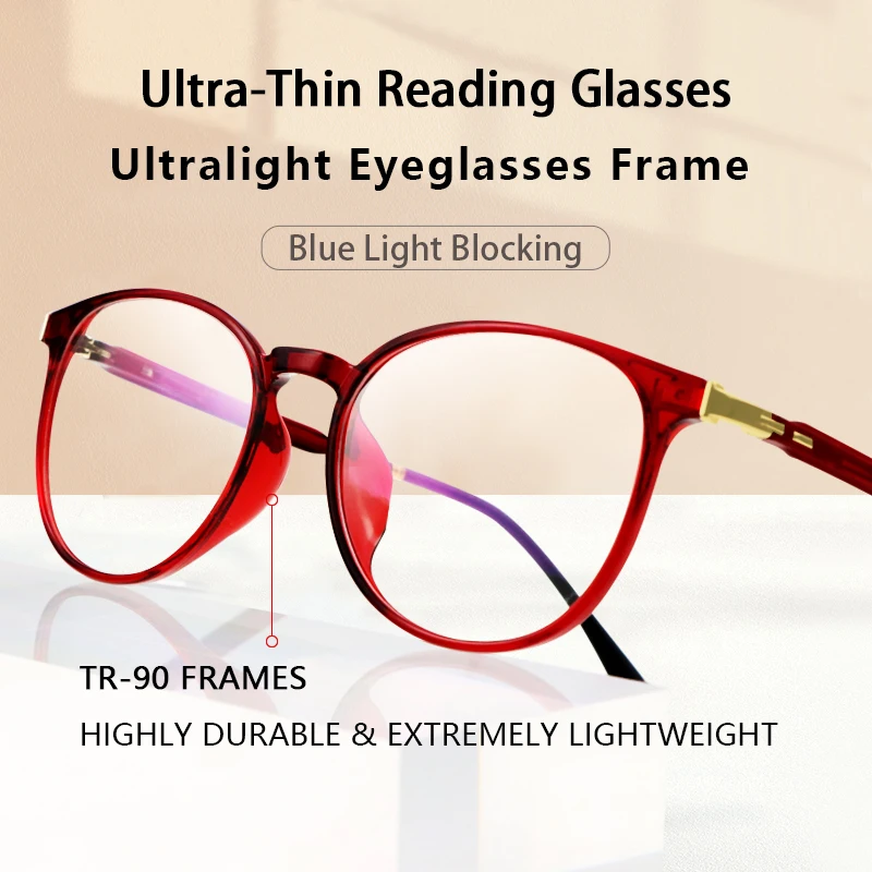 

Blue Light Blocking Reading glasses for Women, Anti Blue Ray Anti-fatigue Presbyopia Eyeglasses,Ultralight Frame