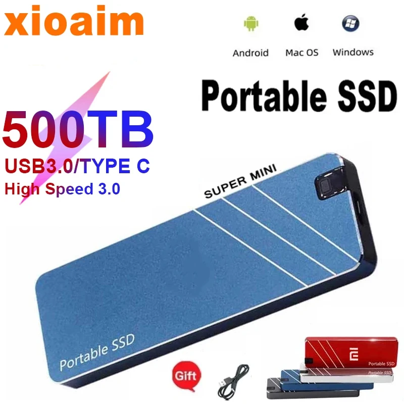 For Xiaomi Portable SSD Type-C/USB3.1 External Mobile Solid State Drive High Speed 2TB 4TB 16TB Hard Drive Laptop Hard Drive
For Xiaomi Portable SSD Type-C/USB3.1 External Mobile Solid State Drive High Speed 2TB 4TB 16TB Hard Drive Laptop Hard Drive