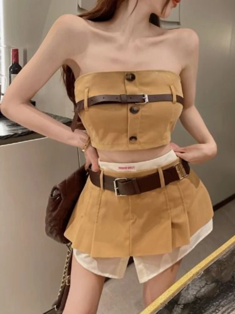 Summer Y2k Vintage Two Piece Set Women Elegant Backless Sexy Mini Skirt Suit Female Solid Korean Style Hight Waist Set 2023 New
Summer Y2k Vintage Two Piece Set Women Elegant Backless Sexy Mini Skirt Suit Female Solid Korean Style Hight Waist Set 2023 New