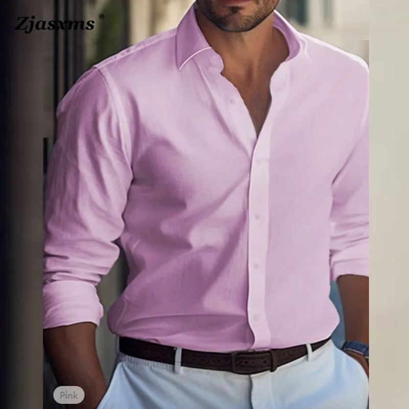 Man Solid Color Single-Breasted Office Shirt Autumn Winter Men Long Sleeve Wedding Blouse Men's Lapel Beach Vacation Holiday Top
Man Solid Color Single-Breasted Office Shirt Autumn Winter Men Long Sleeve Wedding Blouse Men's Lapel Beach Vacation Holiday Top