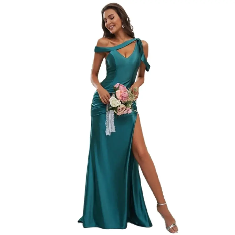Elegant Off the Shoulder Sleeveless Satin Prom Dresses With High Split Vintage Cut Out Backless Ruched Party Gowns JQ1127
Elegant Off the Shoulder Sleeveless Satin Prom Dresses With High Split Vintage Cut Out Backless Ruched Party Gowns JQ1127