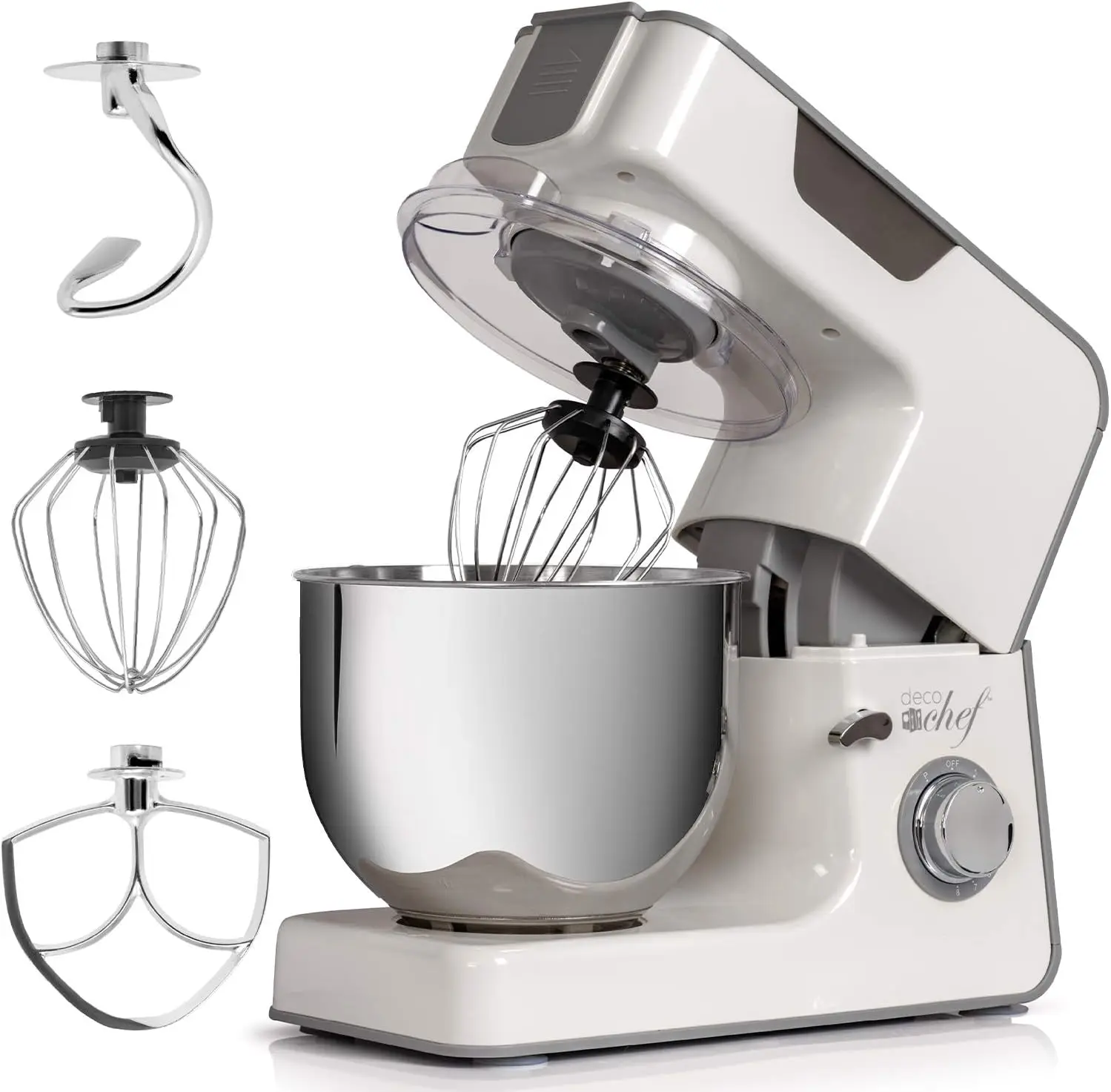 QT Kitchen Stand Mixer, 550W 8-Speed Motor with Pulse Functionality, includes Dough Hook, Flat Beater, Wire Whip, Stainless Stee
QT Kitchen Stand Mixer, 550W 8-Speed Motor with Pulse Functionality, includes Dough Hook, Flat Beater, Wire Whip, Stainless Stee