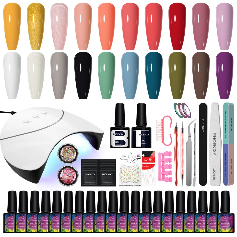 Nail Set 10/20 Colors Gel Nail Polish with 36W UV LED Nail Lamp Semi Permanent UV Gel Varnish Matte Top Coat Manicure Tools Set
Nail Set 10/20 Colors Gel Nail Polish with 36W UV LED Nail Lamp Semi Permanent UV Gel Varnish Matte Top Coat Manicure Tools Set