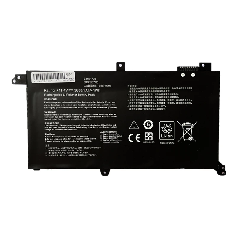 CSBD Новый oem B31N1732 Аккумулятор для ноутбука ASUS VivoBook X430UA X430UF X430UN X430FA X430FN X571G X571LH X571GT
CSBD Новый oem B31N1732 Аккумулятор для ноутбука ASUS VivoBook X430UA X430UF X430UN X430FA X430FN X571G X571LH X571GT