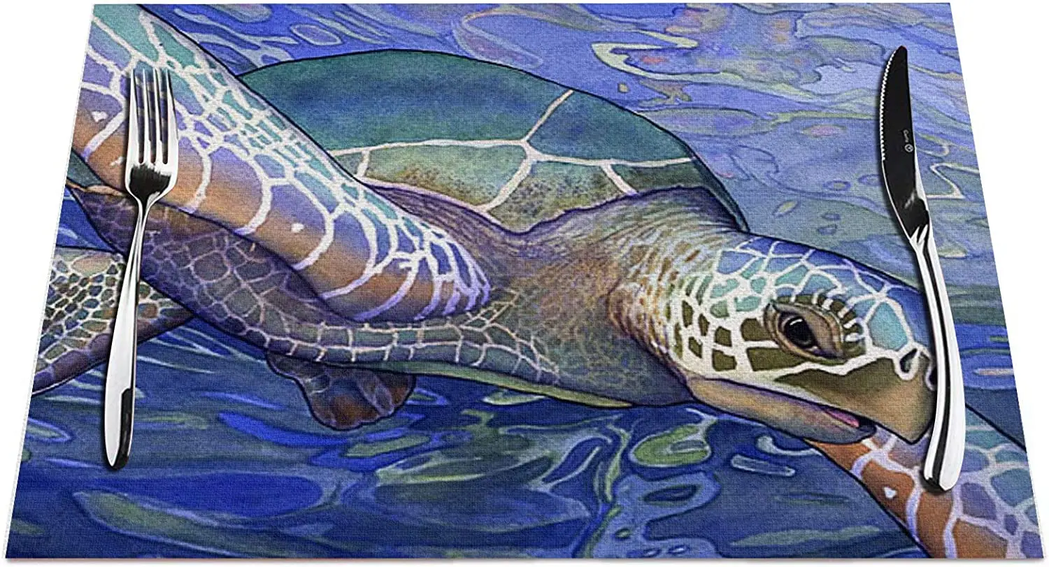 Sea Turtle Placemats Set of 4, Mosaic Sea Turtle Ocean Animal Placemats Heat Resistant for Dining Table Non-Slip 18x12 Inches
Sea Turtle Placemats Set of 4, Mosaic Sea Turtle Ocean Animal Placemats Heat Resistant for Dining Table Non-Slip 18x12 Inches