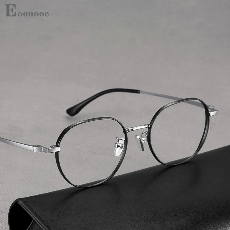 

47mm Geometry Glasses Frame Retro Fashion Metal Optics Ultraviolet Rays Myopia Eyeglasses Clear Lenses Prescription Eyewear