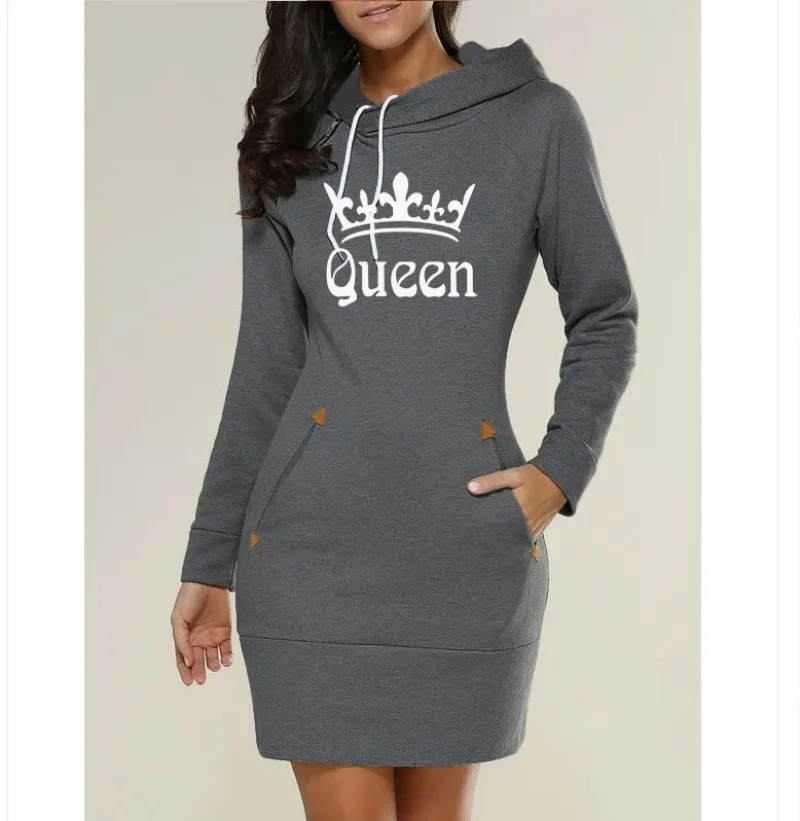Spring Autumn Women's Hooded Drawstring Sweatshirt Dress Fashion Print Pocket Package Hip Ladies Mini Hoodie Dresses Large Size
Spring Autumn Women's Hooded Drawstring Sweatshirt Dress Fashion Print Pocket Package Hip Ladies Mini Hoodie Dresses Large Size
