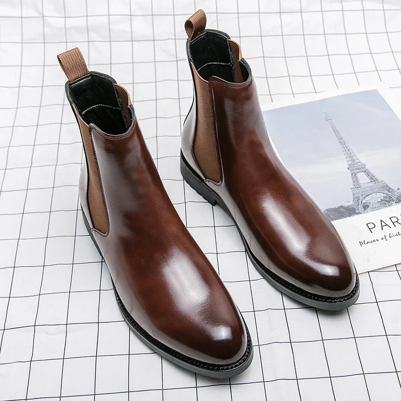 European Station Men's Fashion Chelsea Boots Casual Classic Anti slip Durable Short Sleeve Black Brown Sizes 38-46 Male Boots
European Station Men's Fashion Chelsea Boots Casual Classic Anti slip Durable Short Sleeve Black Brown Sizes 38-46 Male Boots