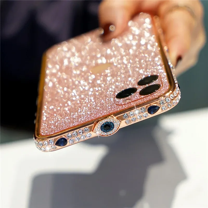 

Rhinestone Crystal Diamond Metal Bumper Phone Case For iPhone 14 Plus 13 12 11 Pro XS Max XR X Bling Glitter Back Film Cover K03