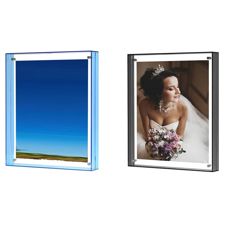 

8.5X11 Picture Frame, Stunning Color Acrylic Floating Photo Frame,Horizontal And Vertical Formats For Display