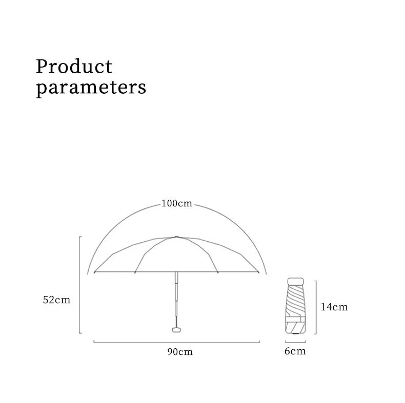 Generic Pocket Sun Umbrella Mini Umbrellas Women 6 Folding Compact