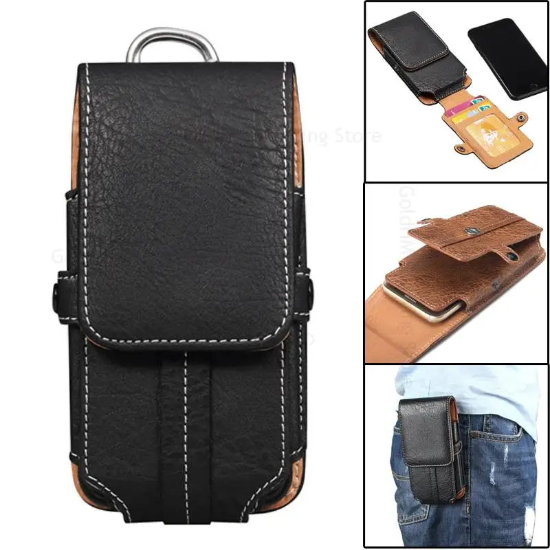

Leather Phone Flip Wallet Bag For ZTE Nubia Red Magic 9 8 8S Pro Plus 6R 5s 7S Pro Z50S Z40S Z30 Pro Belt Waist Phone Pouch Case