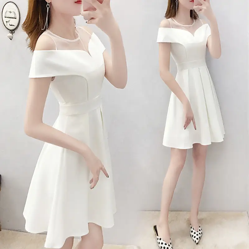 New Summer Collection: Slim Fit Knee-Length A-line Dress with V-neck Summer Dress White Dress Women 
New Summer Collection: Slim Fit Knee-Length A-line Dress with V-neck Summer Dress White Dress Women