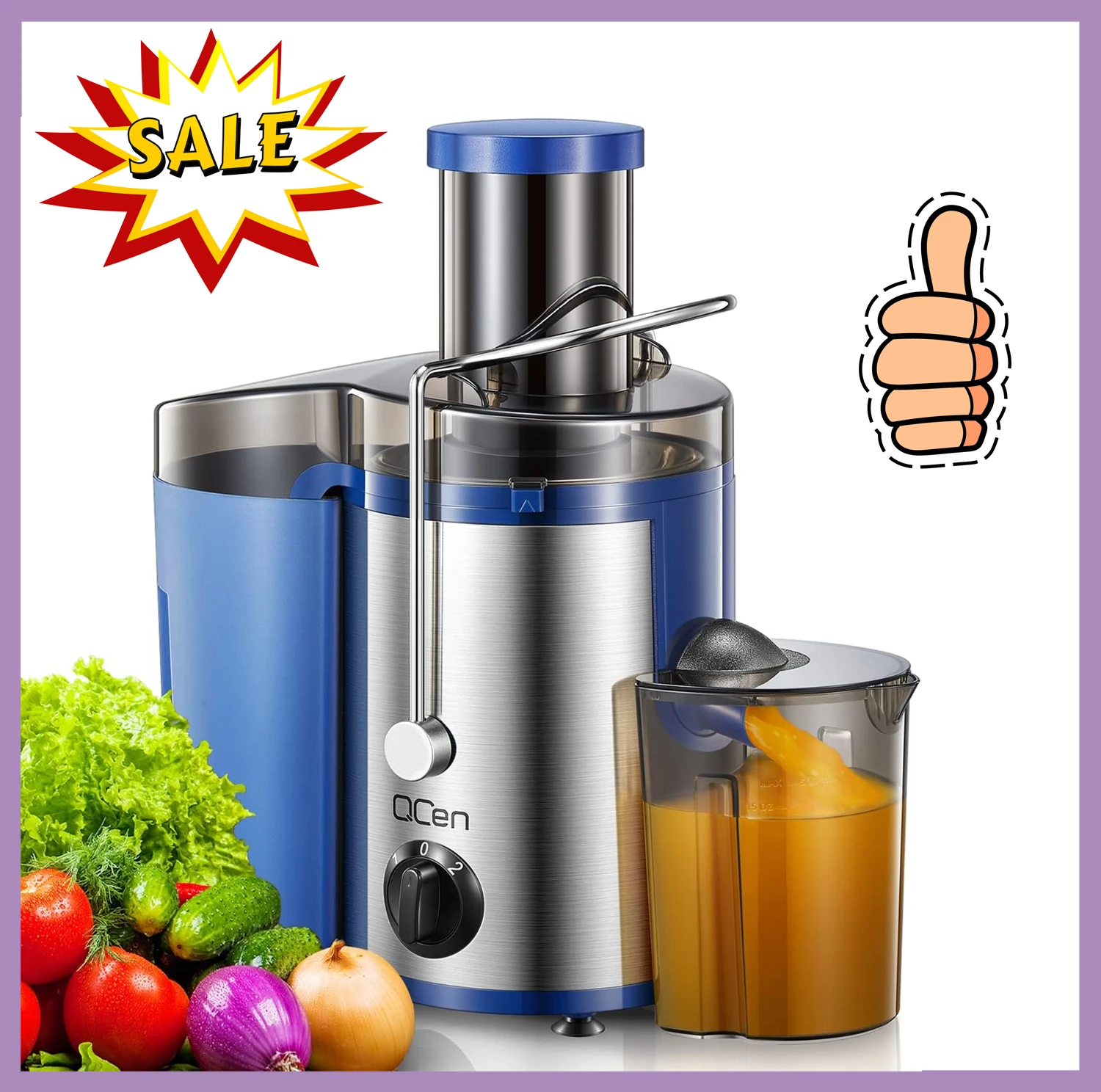 Qcen Juicer Machine, 500W Centrifugal Juicer Extractor with Wide Mouth 3” Feed Chute for Fruit Vegetable, Easy to Clean
Qcen Juicer Machine, 500W Centrifugal Juicer Extractor with Wide Mouth 3” Feed Chute for Fruit Vegetable, Easy to Clean