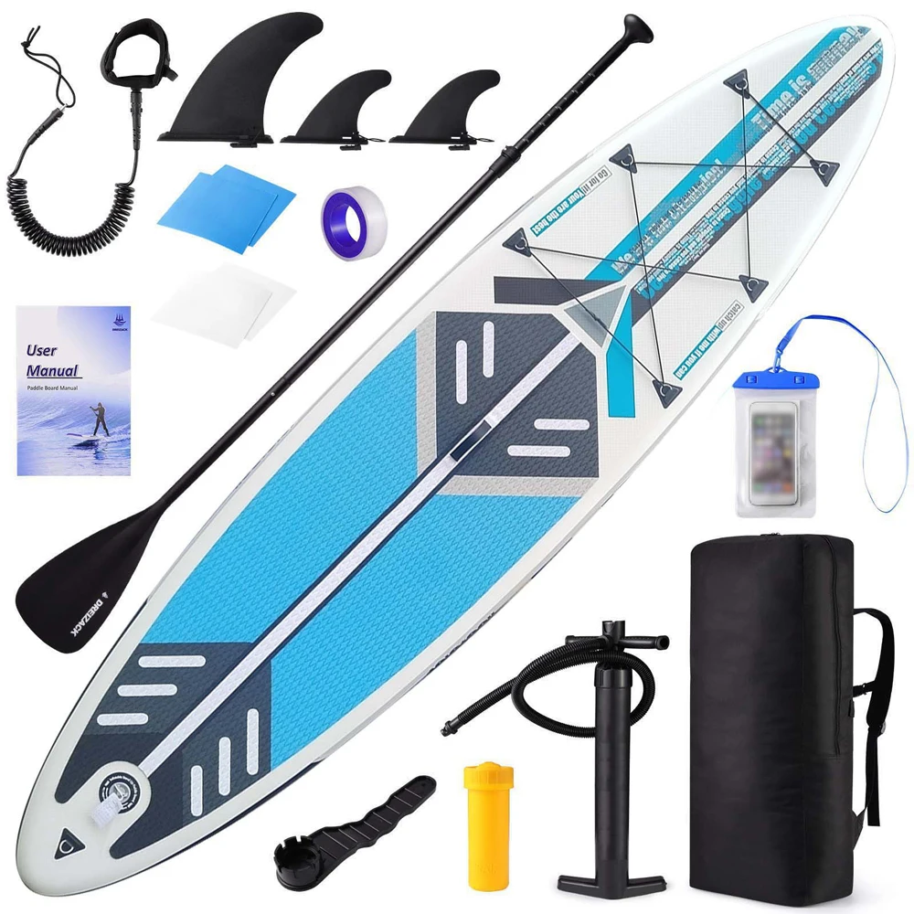 

Inflatable Stand Up Paddle Board Non-Slip Surf Board with Air Pump Carry Bag Leash Standing Boat Surfboard for Youth Adult