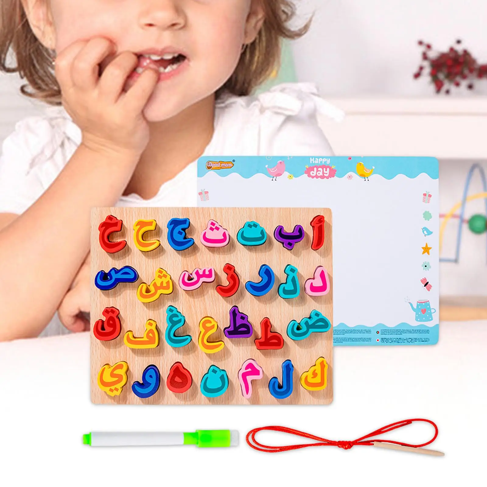 

Arabic Blocks Jigsaw Interesting Educational Tools Preschool Educational Toy Birthday Gift Wear Resistant Spelling Letter Blocks