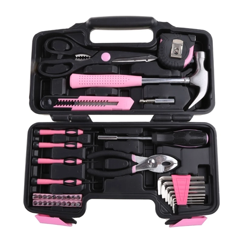 39-piece Pink Lady Tool Set 45# Carbon Steel Household Tools PE Blow Molding Box Color
39-piece Pink Lady Tool Set 45# Carbon Steel Household Tools PE Blow Molding Box Color