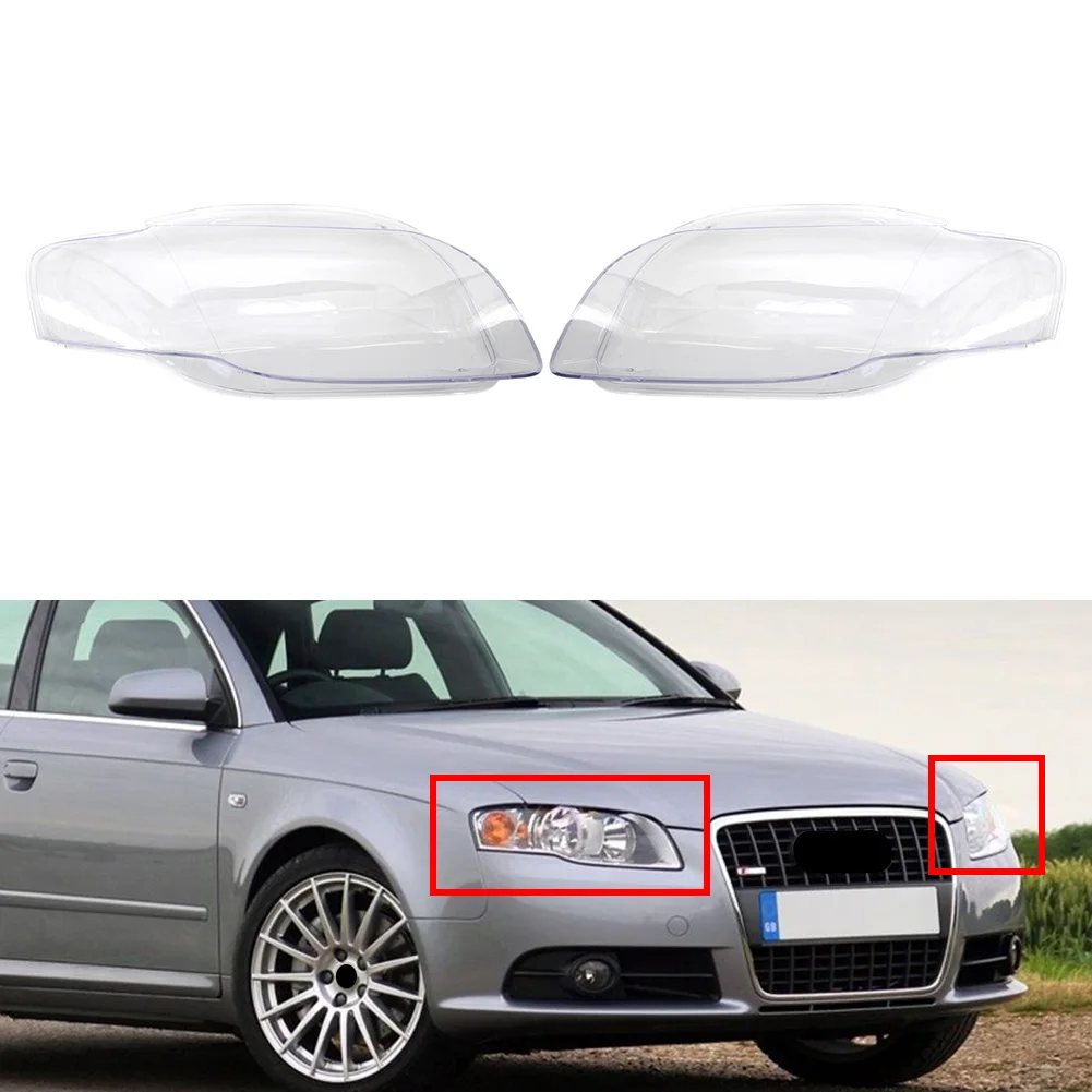 

1Pcs Transparent Car Headlight Lens Cover Headlamp Shell For Audi A4 B7 S4 2005 2006 2007 2008
