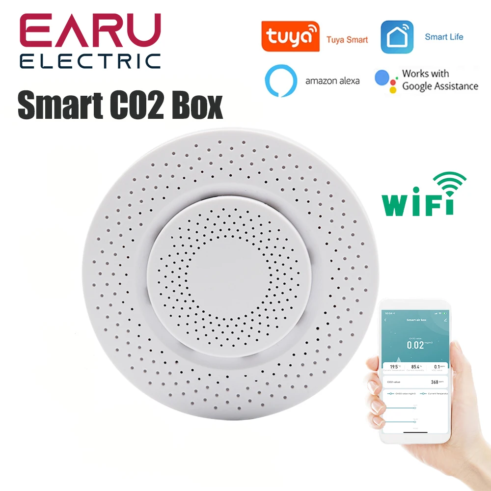 Tuya Wifi Smart Air Box CO2 Professional Carbon Dioxide Detection, NDIR High Precision with Smart Life for Alexa Google Home
Tuya Wifi Smart Air Box CO2 Professional Carbon Dioxide Detection, NDIR High Precision with Smart Life for Alexa Google Home