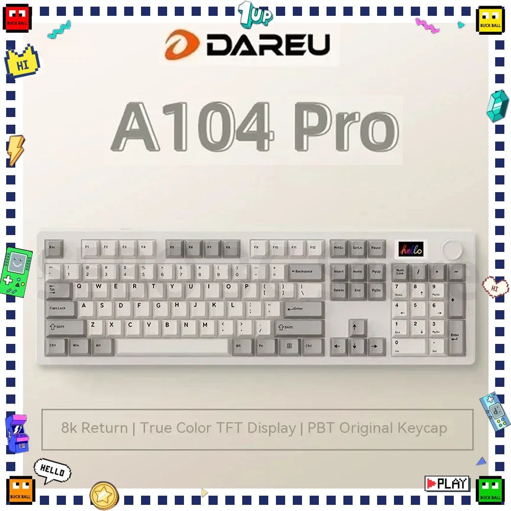 Dareu A104Pro механическая клавиатура Hotswap 8K Проводная игровая клавиатура RGB многофункциональная ручка пользовательский экран E-Sports ПК геймерский подарок
Dareu A104Pro механическая клавиатура Hotswap 8K Проводная игровая клавиатура RGB многофункциональная ручка пользовательский экран E-Sports ПК геймерский подарок