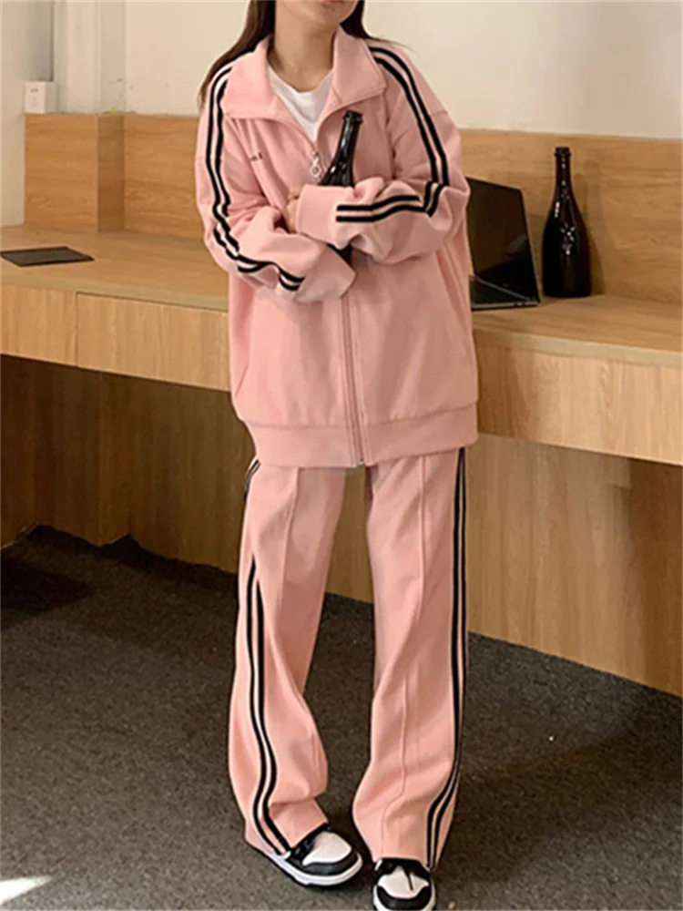 QWEEK Korean Fashion Jogging Tracksuit Women Y2K Preppy Style Pink Pant Sets Oversized Kpop Streetwear Sweatpants Striped Hoodie
QWEEK Korean Fashion Jogging Tracksuit Women Y2K Preppy Style Pink Pant Sets Oversized Kpop Streetwear Sweatpants Striped Hoodie