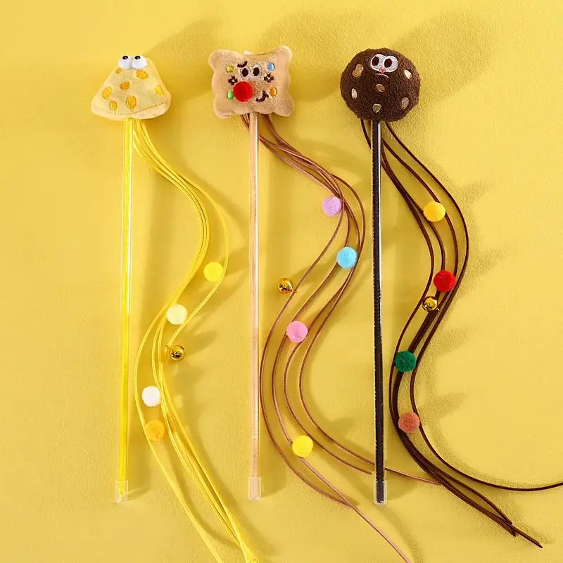 

Cat Funny Stick Interactive cat toy Cute Cat Teaser Wand Toy With Bells cats exercise play relief toy stick for pet supplies