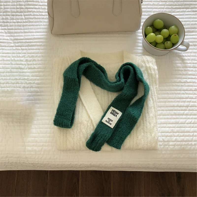 Lady Maillard Styling Scarf with Cloth Decals Y2k Girl Decorative Knitted Scarf Fashion Street Casual Neckerchief
Lady Maillard Styling Scarf with Cloth Decals Y2k Girl Decorative Knitted Scarf Fashion Street Casual Neckerchief