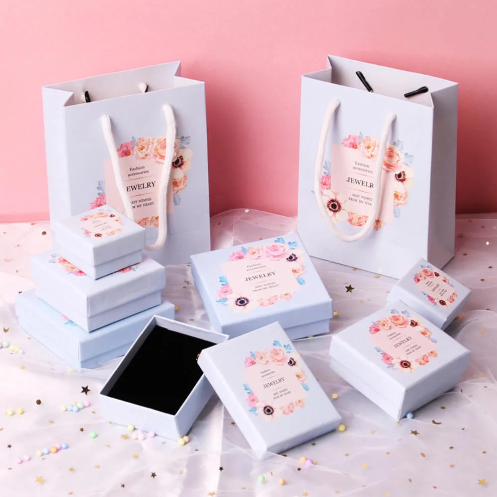 1PC Light Blue Paper Jewelry Box Bracelet Necklace Rings Earrings Pendant Display Organizer Wedding Gifts Jewelry Packaging Box
1PC Light Blue Paper Jewelry Box Bracelet Necklace Rings Earrings Pendant Display Organizer Wedding Gifts Jewelry Packaging Box