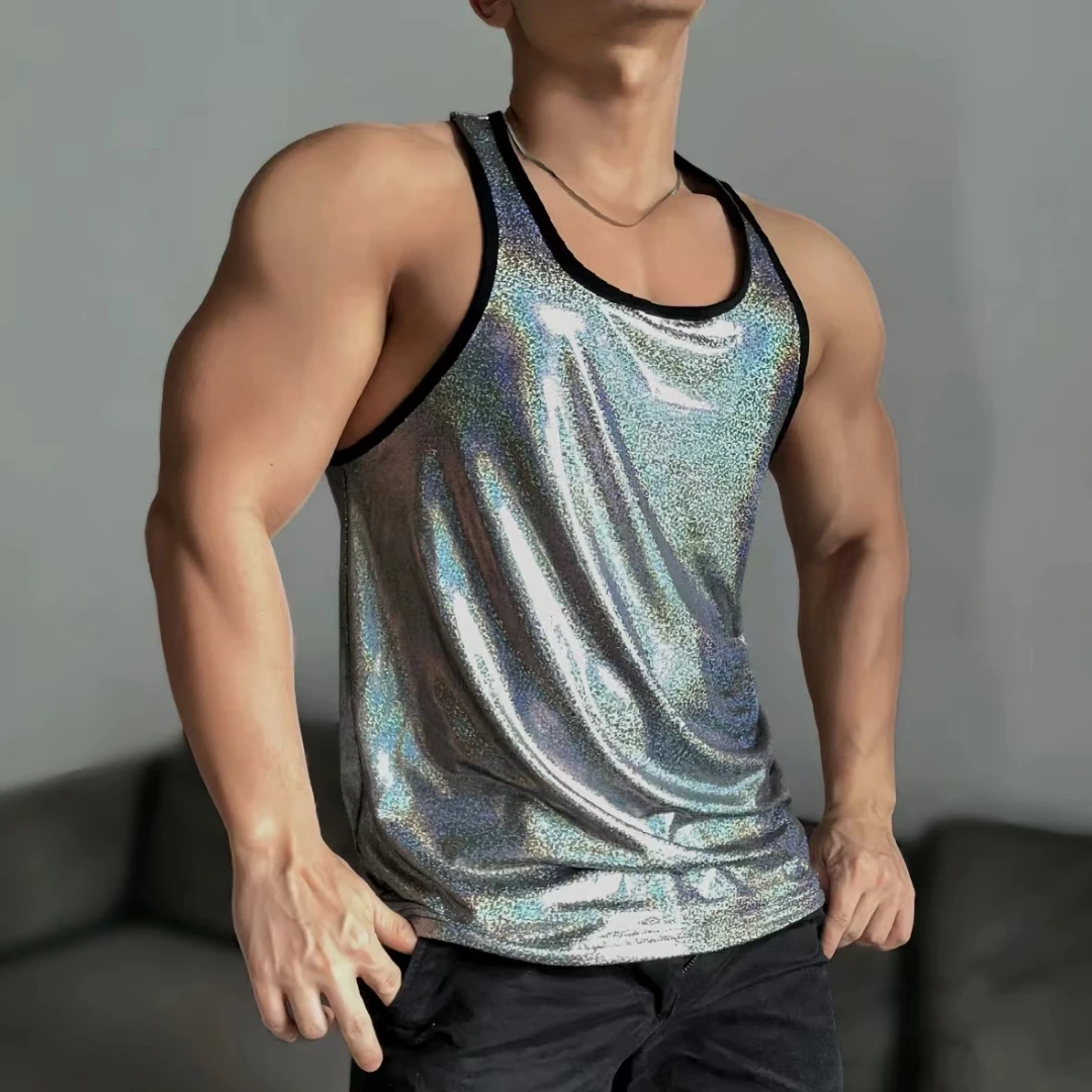 Futuristic Silver Laser Tank Top Male Muscle Tight Fitness Nightclub Bar Singer DJ Show Stage Wear
Futuristic Silver Laser Tank Top Male Muscle Tight Fitness Nightclub Bar Singer DJ Show Stage Wear