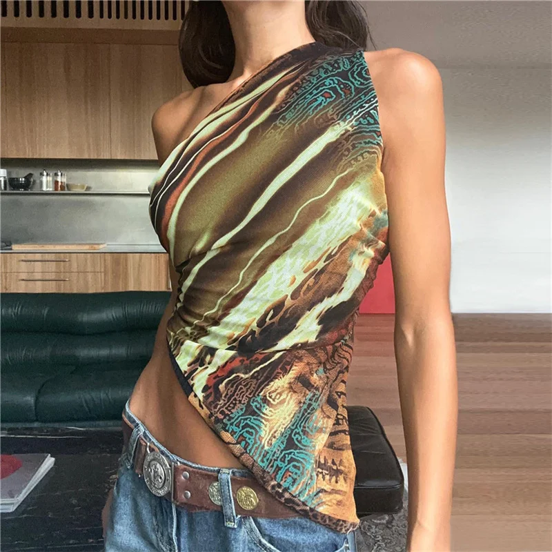 American Street Vintage Print Vest 2024 Unique Sexy Irregular Cropping Sleeveless One Shoulder Tops Chic Spice Girls Streetwear
American Street Vintage Print Vest 2024 Unique Sexy Irregular Cropping Sleeveless One Shoulder Tops Chic Spice Girls Streetwear