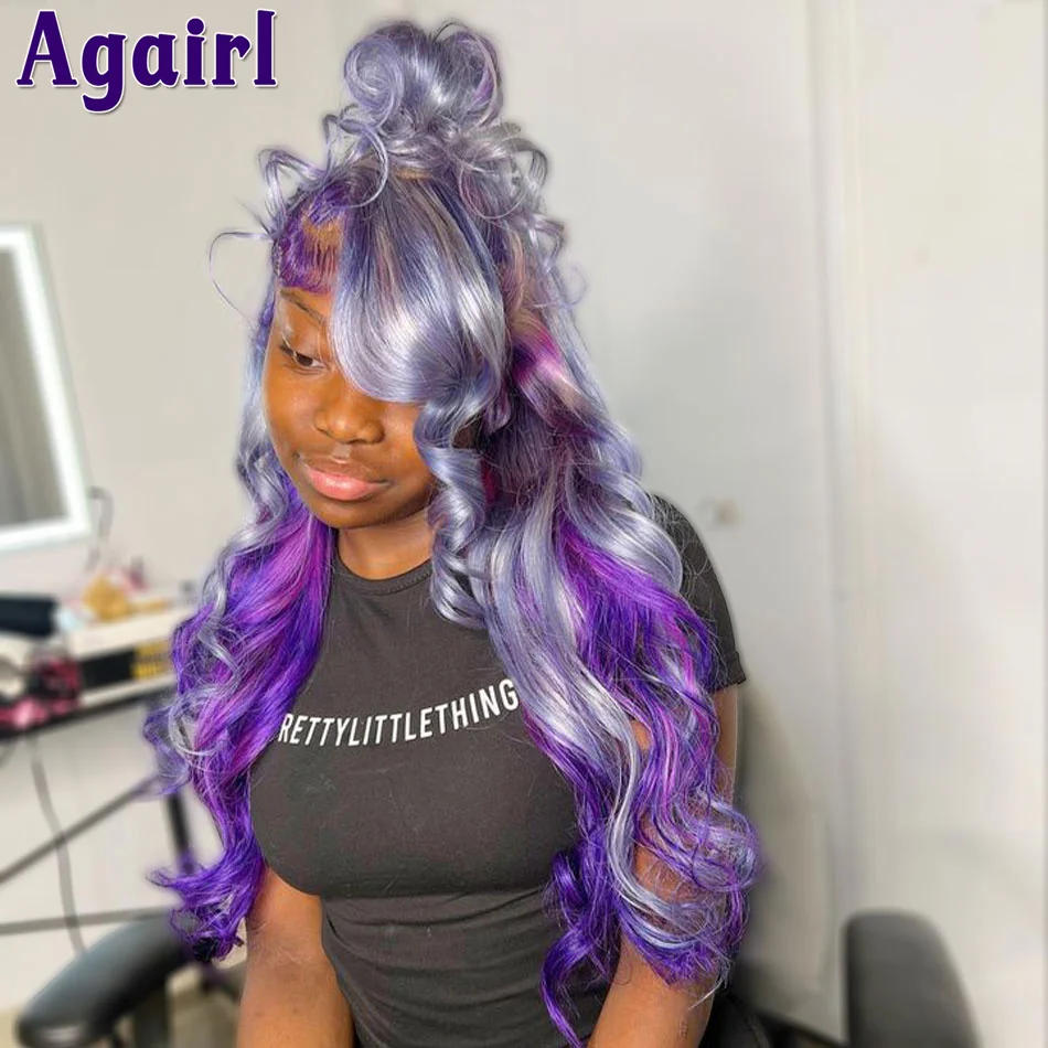 Ombre Grey Purple Body Wave 13X6 13X4 Frontal Wig PrePlucked 613 Colore Human Hair Wig 200% Transparent Lace Front Wig for Women
Ombre Grey Purple Body Wave 13X6 13X4 Frontal Wig PrePlucked 613 Colore Human Hair Wig 200% Transparent Lace Front Wig for Women