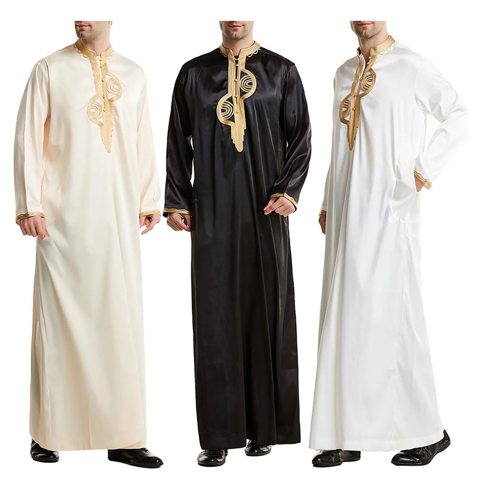Men Muslim Islamic Kaftan Arabic Embroidery Long Sleeve Stand Collar Robes Vintage Dubai Caftan Men Jubba Thobe S-3XL
Men Muslim Islamic Kaftan Arabic Embroidery Long Sleeve Stand Collar Robes Vintage Dubai Caftan Men Jubba Thobe S-3XL