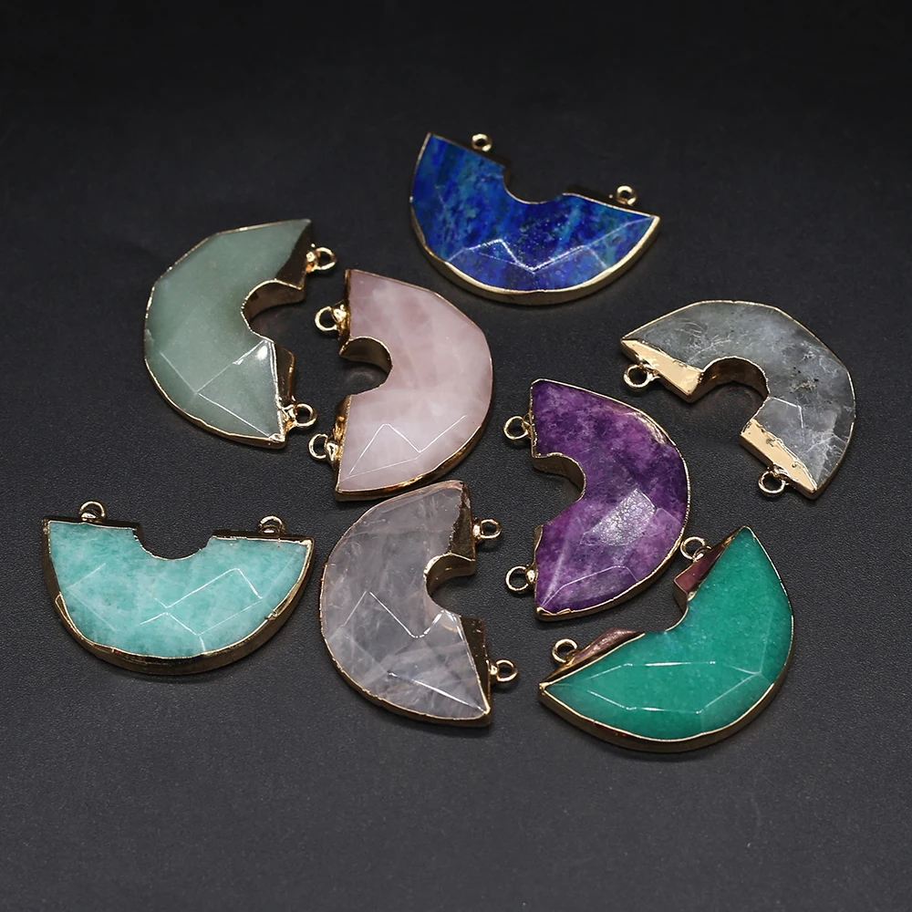 Natural Agates Stone Pendant Connector Natural Amethyst Flash Labradorite Connector for Making DIY Necklace Bracelet 27x40mm
Natural Agates Stone Pendant Connector Natural Amethyst Flash Labradorite Connector for Making DIY Necklace Bracelet 27x40mm