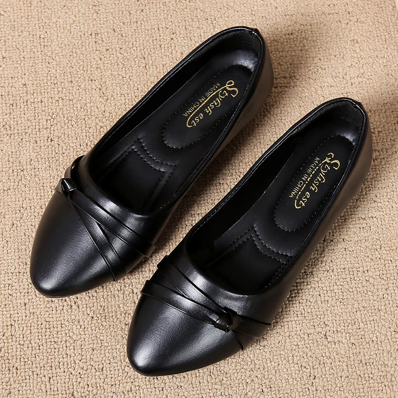 

Spring/autumn Casual Flats Slip-on Solid Ladies Shoes 2024 High Quality Shallow Pointed Toe Concise Flats Sapatos Rasos