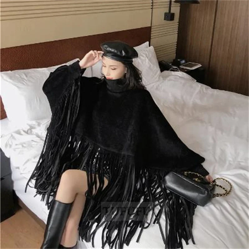 2022 Autumn Winter Women Overcoat Manteau Fashion Streetwear Batwing Sleeve Faux Mink Cashmere Tassel Cloak Coat Poncho
2022 Autumn Winter Women Overcoat Manteau Fashion Streetwear Batwing Sleeve Faux Mink Cashmere Tassel Cloak Coat Poncho