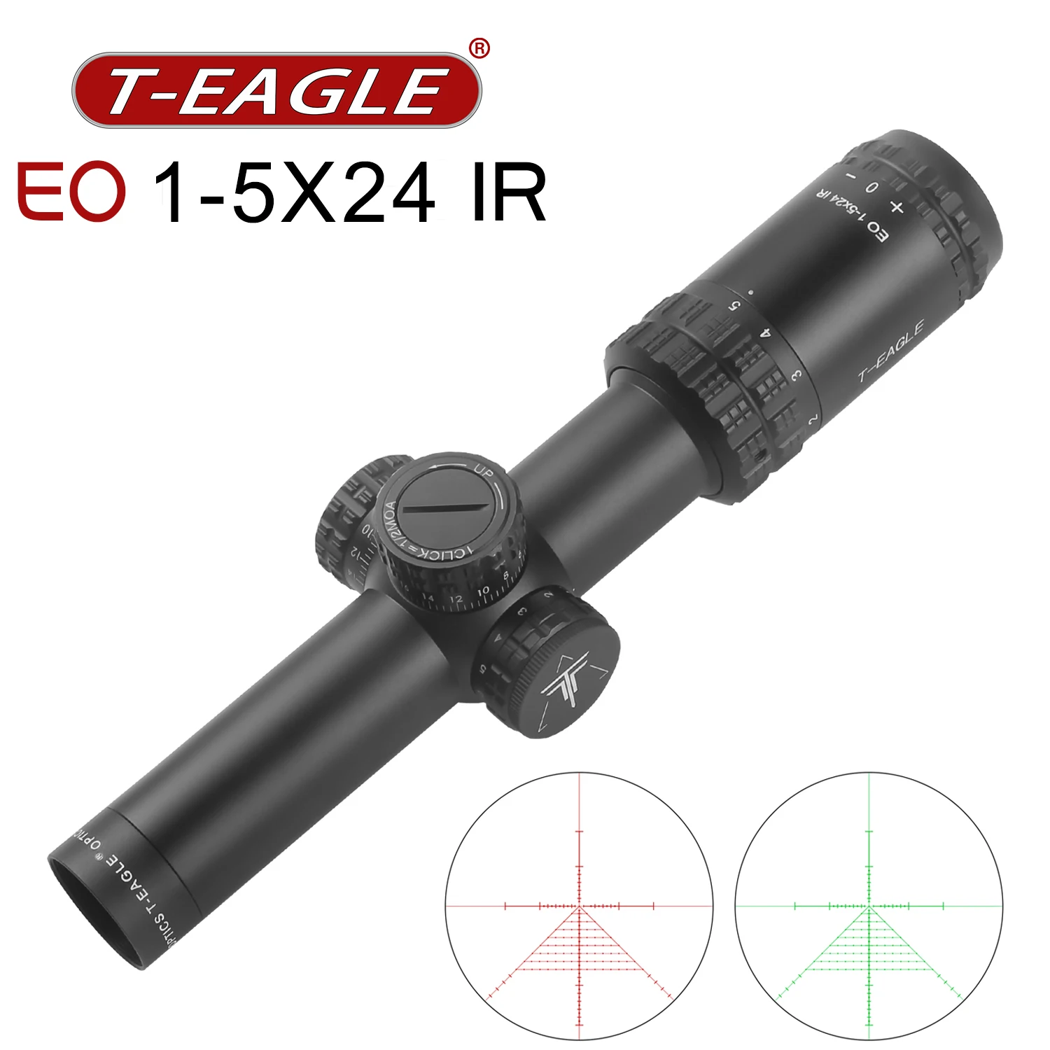 T-EAGLE EO 1-5X24 IR Compact Quick Aim Riflescope Tactical Hunting Sniper Optical Sight Rifle Airsoft Weapons Accessories
T-EAGLE EO 1-5X24 IR Compact Quick Aim Riflescope Tactical Hunting Sniper Optical Sight Rifle Airsoft Weapons Accessories