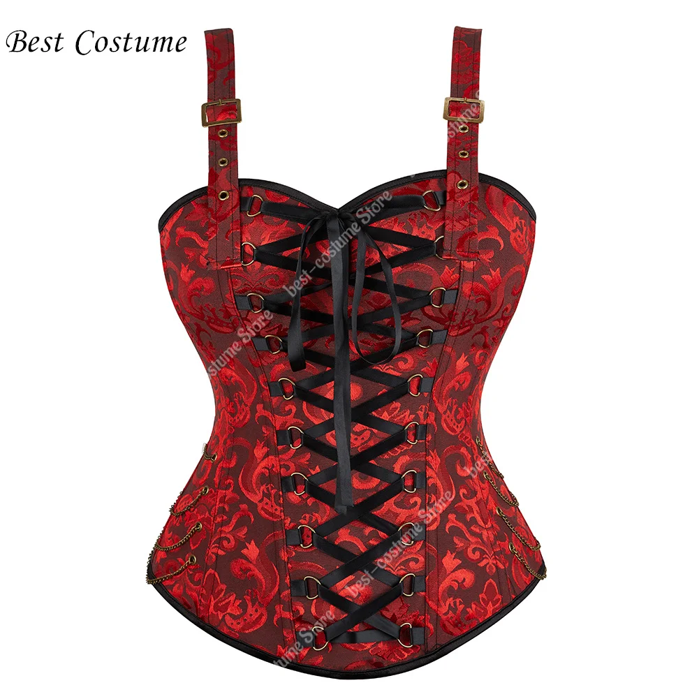 Corset With Straps Red Corset Bustier Tops Plus Size Gothic Corset Zipper Black Brown Steampunk Costume Women Lingerie
Corset With Straps Red Corset Bustier Tops Plus Size Gothic Corset Zipper Black Brown Steampunk Costume Women Lingerie