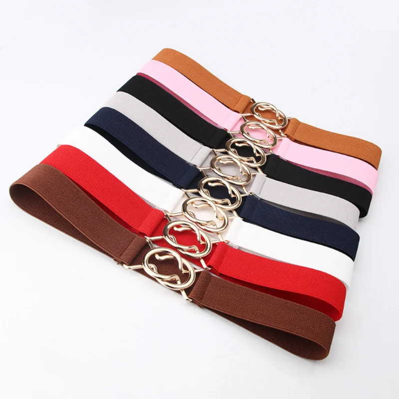 Fashion Metal Buckle Thin Stretchy Waist Belt Striped Elastic Waistband Elegant Women Girdle Accessories Female Belt 2023
Fashion Metal Buckle Thin Stretchy Waist Belt Striped Elastic Waistband Elegant Women Girdle Accessories Female Belt 2023