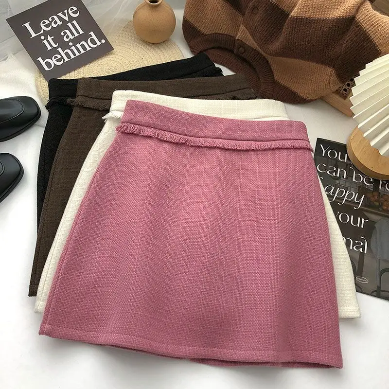 2023 Vintage Soild Tweed Skirts Women High Waist Pleated Short Skirt y2k wrap mini Skirt Zipper Female Clothing Female All-match
2023 Vintage Soild Tweed Skirts Women High Waist Pleated Short Skirt y2k wrap mini Skirt Zipper Female Clothing Female All-match
